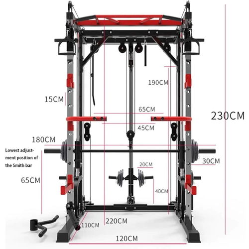 1441 Fitness Heavy Duty Smith Machine With Cable Crossover & Squat Rack - J009