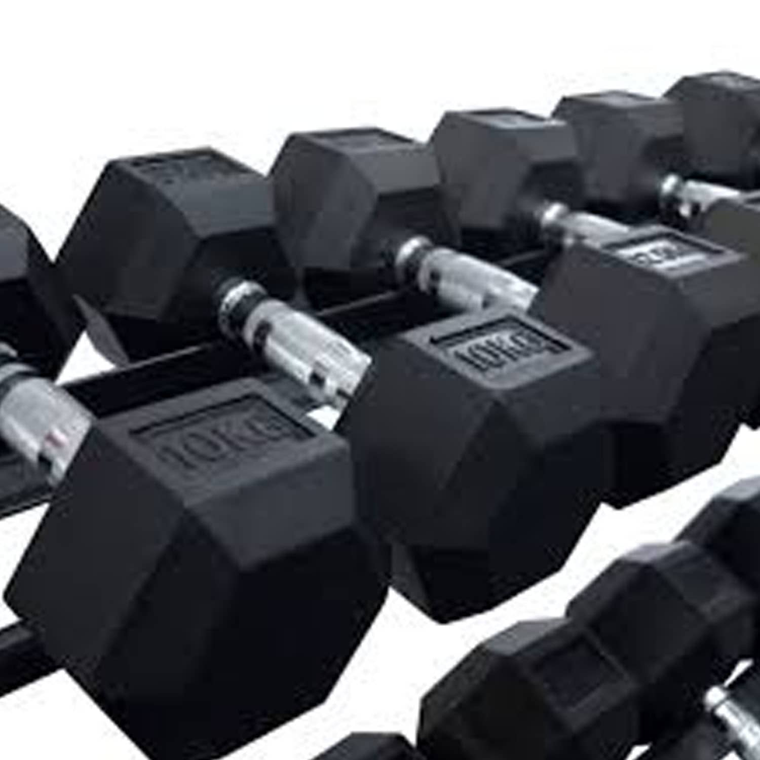 1441 Fitness Hex Dumbbell Set (2.5 To 15 Kg) With Vertical Dumbbell Rack Strength Training Equipment 6 Pairs