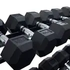 1441 Fitness Hex Dumbbell Set (2.5 To 15 Kg) With Vertical Dumbbell Rack Strength Training Equipment 6 Pairs