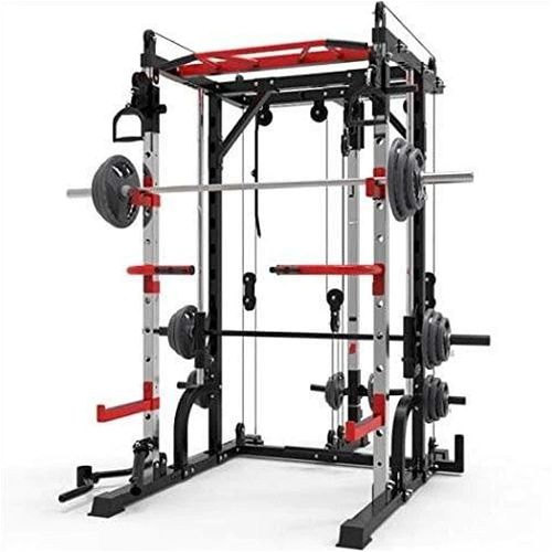 1441 Fitness Smith Machine With Functional Trainer And Squat Rack J009 + 80kg Apus Bumper Plate Set + Adjustable Bench A8007 + Flooring