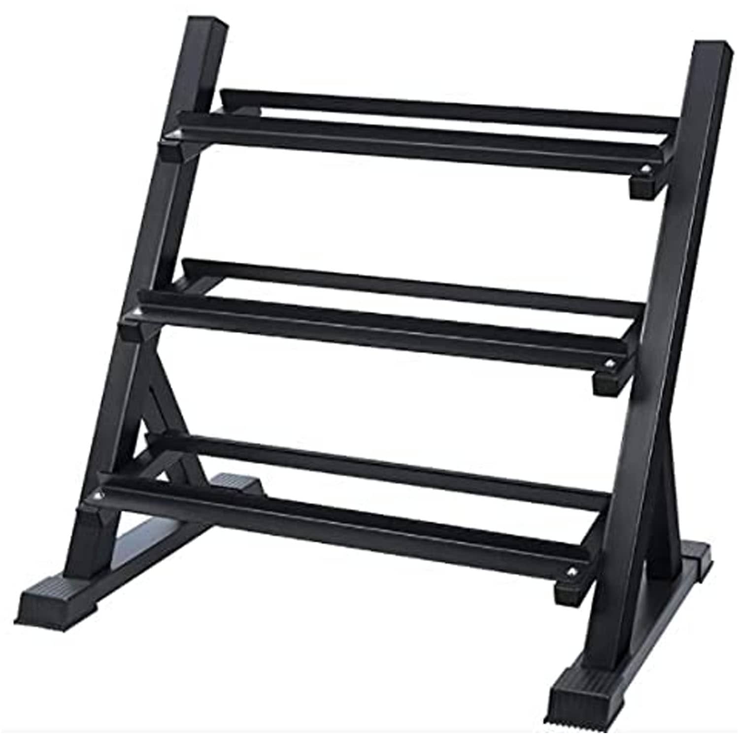 1441 Fitness Premium Round Dumbbell Set 2.5 Kg - 20 Kg (8 Pairs) Blue With 3 Tier Rack