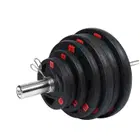 1441 Fitness 7 Ft Olympic Bar With Tri Grip Black Olympic Plates Set