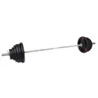 1441 Fitness 7 Ft Olympic Bar With Tri Grip Black Olympic Plates Set