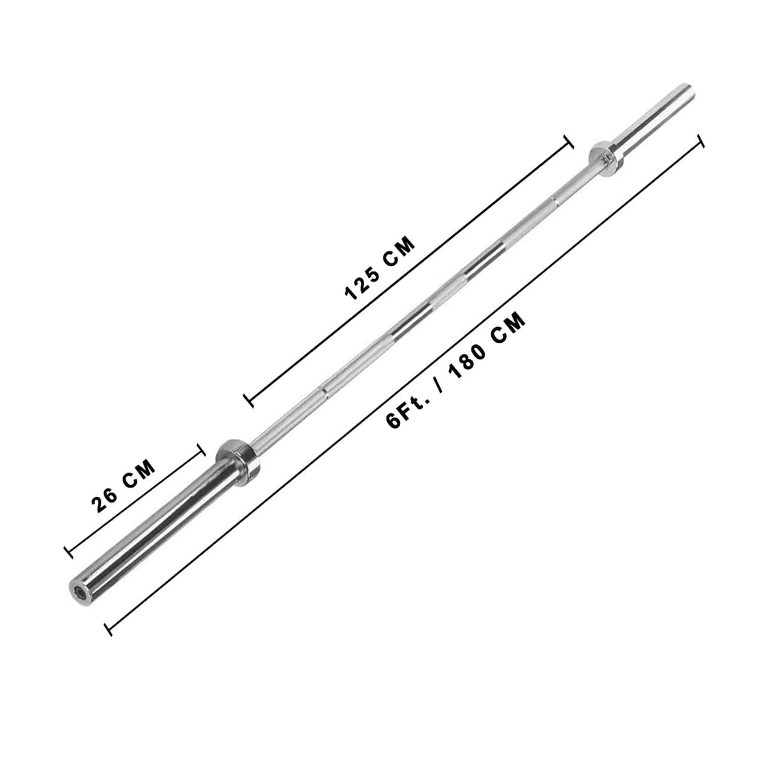 1441 Fitness Olympic Straight Bar - 6 Ft / 15 Kg