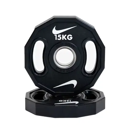 Nike Strength Elite Pro Urethane Bumper Plates - Single | Black/White - 15 Kg