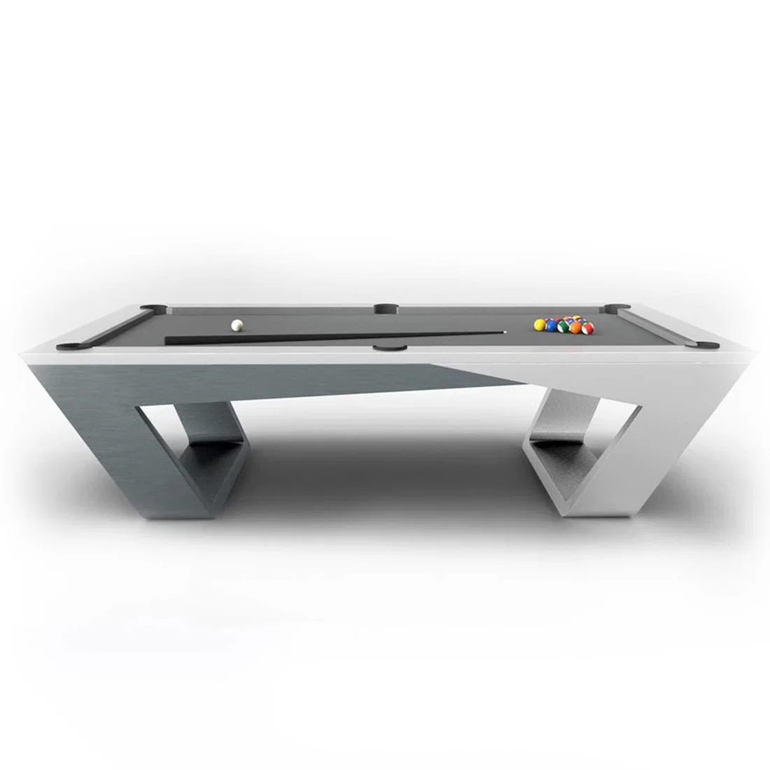Rais D2 8ft Sleek Luxury Pool Table / Drop Pocket - White