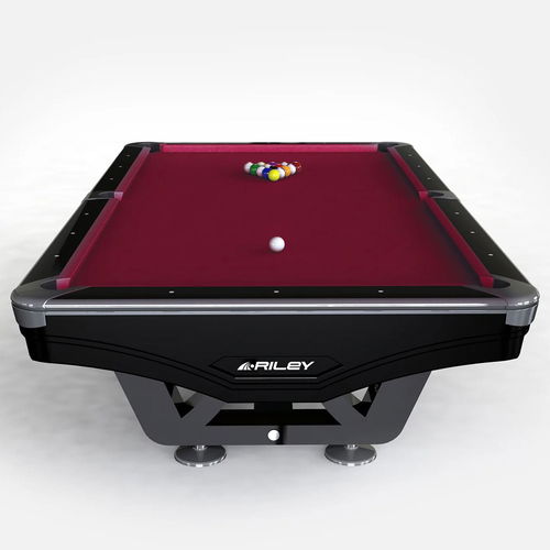 Riley England 8ft Ray Tournament American Pool Table – Black/Burgundy