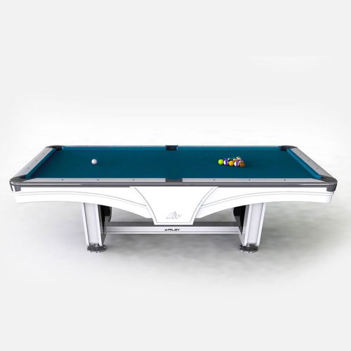 Riley England 8ft Ray Tournament American Pool Table - White/Petrol Blue