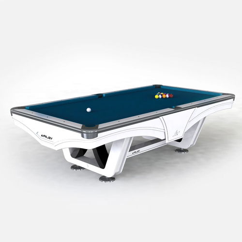 Riley England 8ft Ray Tournament American Pool Table - White/Petrol Blue