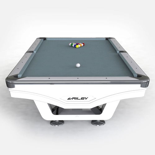 Riley England 8ft Ray Tournament American Pool Table – White/Bankers Grey