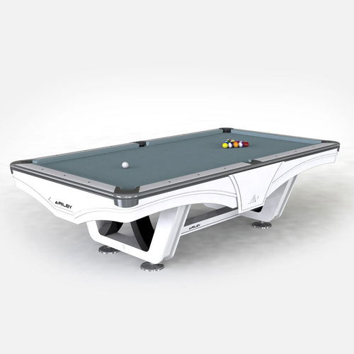 Riley England 8ft Ray Tournament American Pool Table – White/Bankers Grey