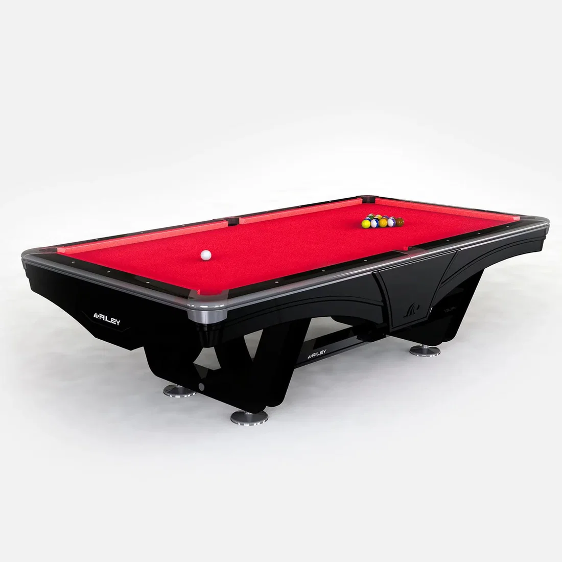 Riley England 9ft Ray Tournament American Pool Table – Black/Red