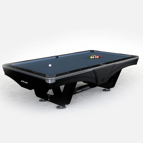 Riley England 9ft Ray Tournament American Pool Table – Black/Cadet Blue