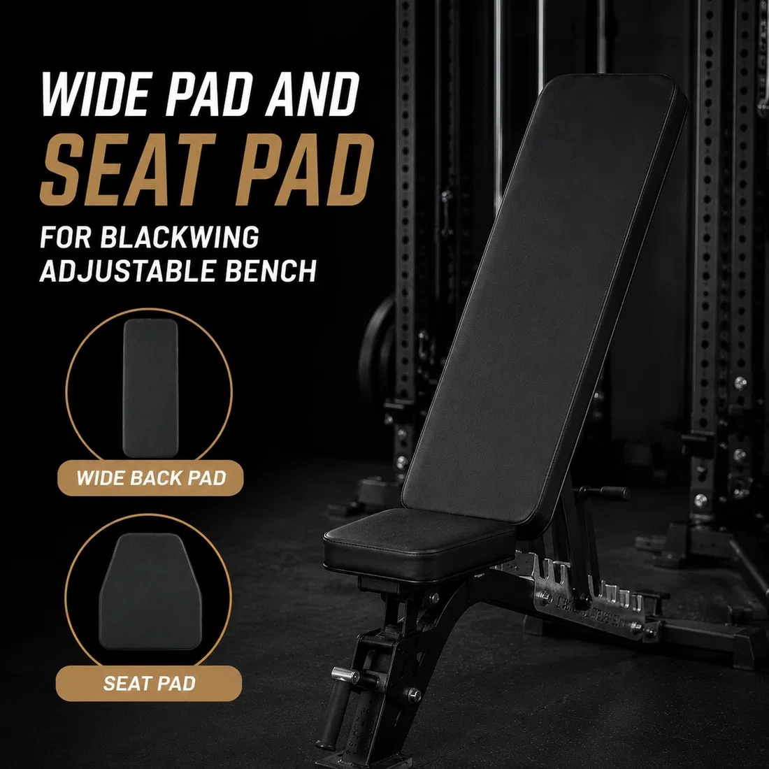 REP Fitness CleanGrip Wide Back Pad and Seat Pad for Blackwing Adjustable Bench