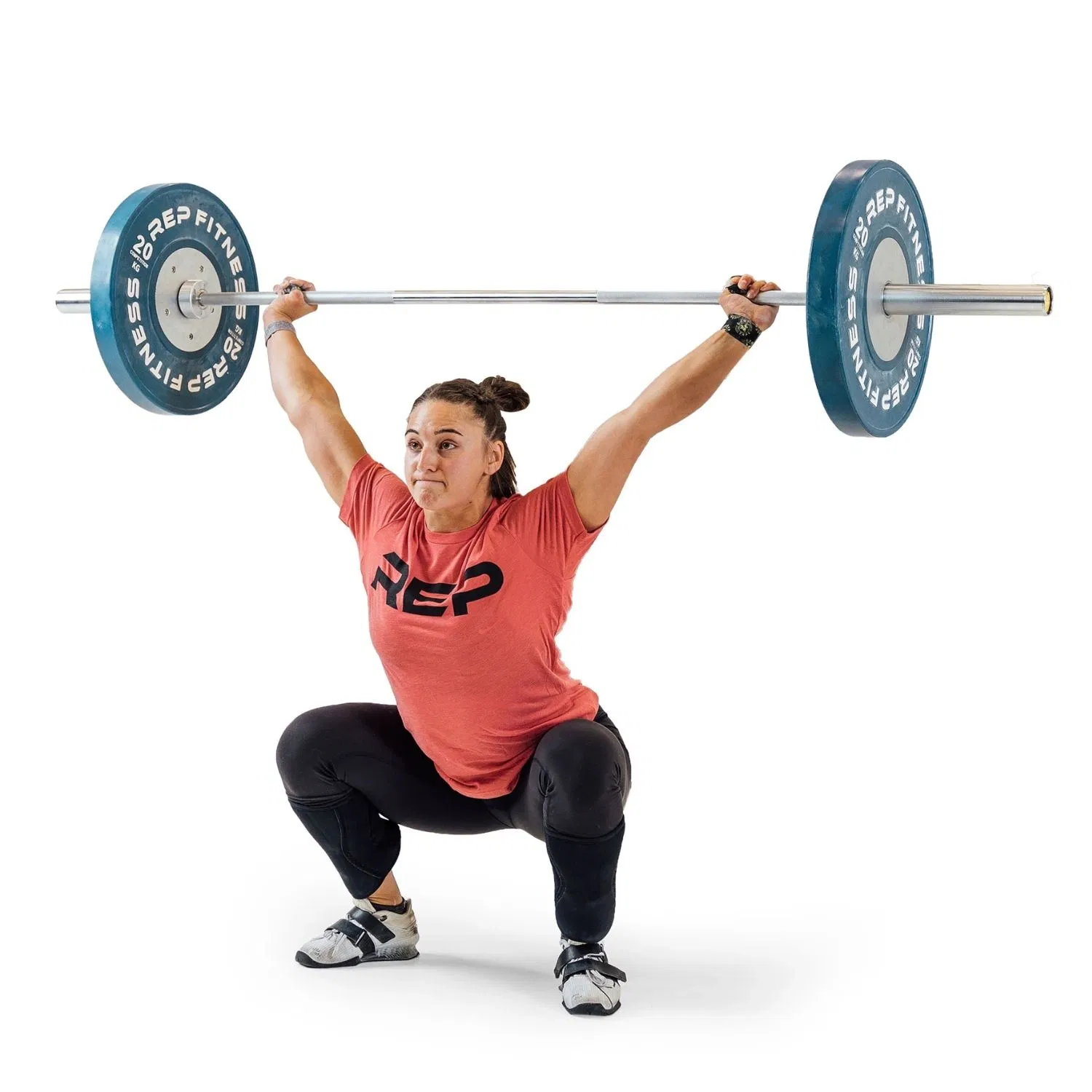 Athlete performing overhead squat with REP Alpine Weightlifting Bar
