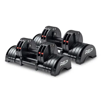 REP Fitness QuickDraw Adjustable Dumbbells - Pair - 15 KG