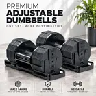 REP Fitness REP x PEPIN Fast Series Adjustable Dumbbells - Pair - 85 LB
