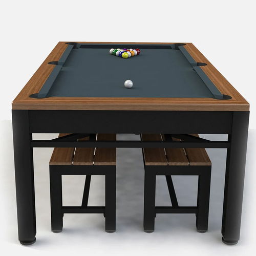 Riley England 7 Feet Continental American Pool Table with Benches and Dining Top.