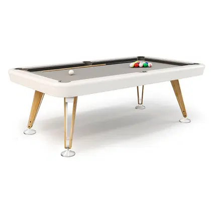 RS Barcelona Diagonal Home Use Pool Table - White - 8FT