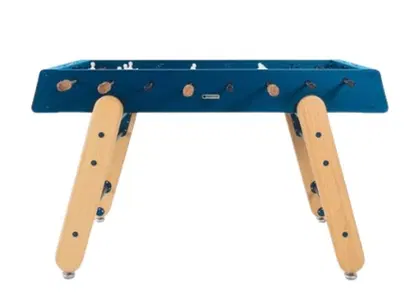 RS Barcelona Rs4 Home Foosball Table Indoor Steel Structure W/ Iroko Wood - Blue