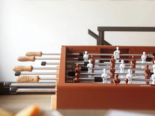 آر إس برشلونة طاولة كرة قدم منزلية Rs4 هيكل فولاذي داخلي مع خشب إيروكو - Terracotta