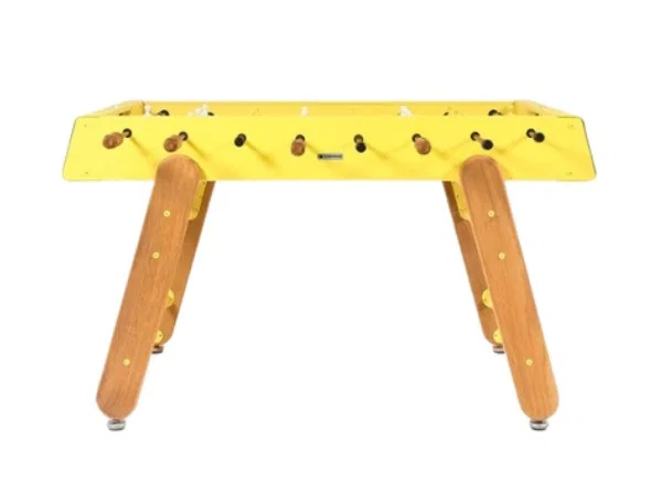 RS Barcelona Rs4 Home Foosball Table Indoor Steel Structure W/ Iroko Wood - Yellow