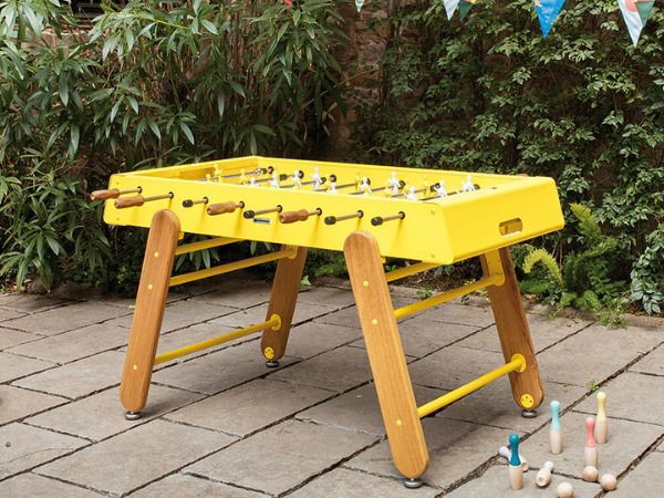 آر إس برشلونة طاولة كرة قدم منزلية Rs4 هيكل فولاذي داخلي مع خشب إيروكو - Yellow