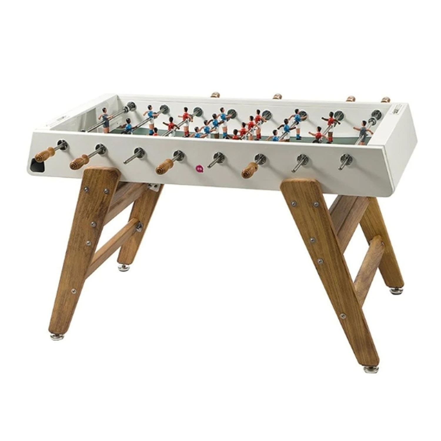 Knight Shot RS Barcelona RS#3 Wood Indoor and Outdoor Commercial Foosball Table - White