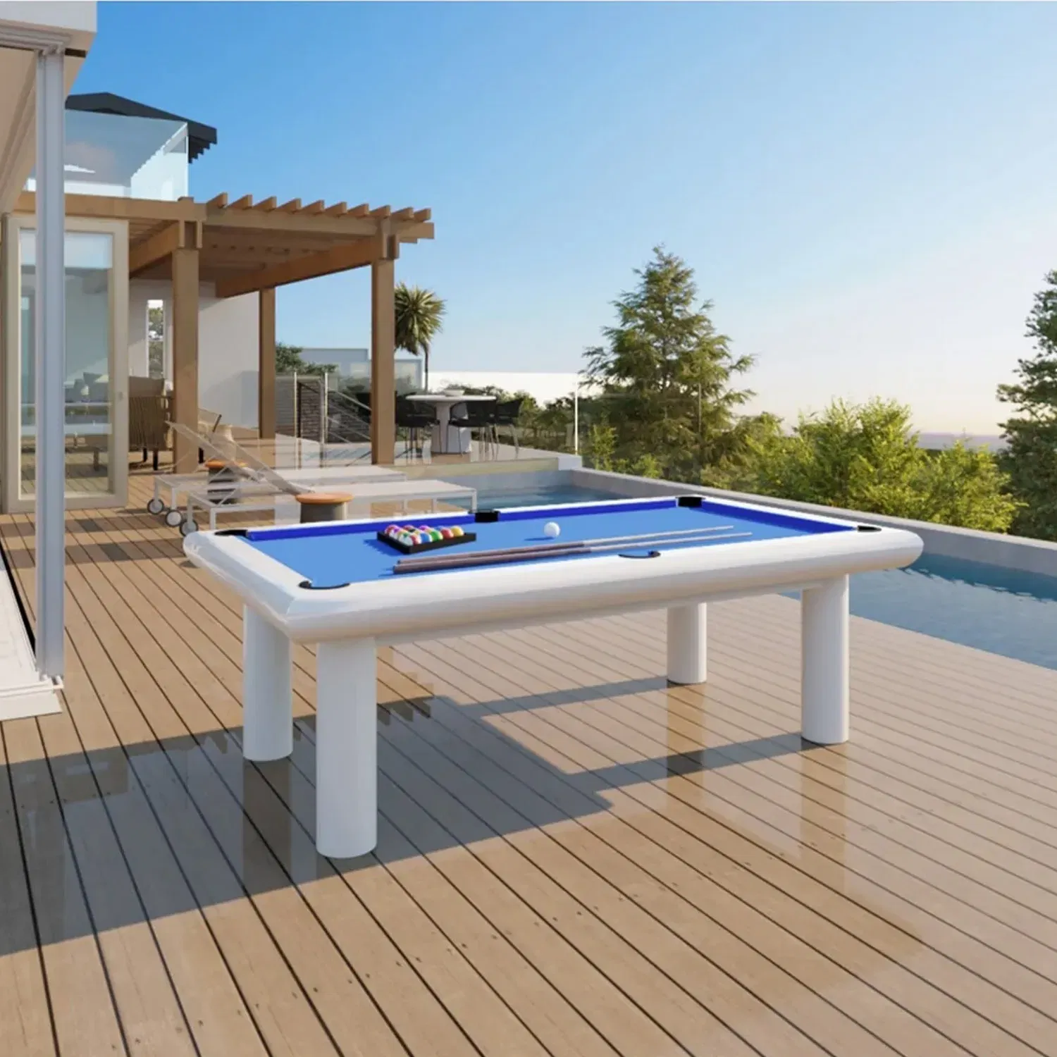 Rais  8 Feet Outdoor Pool Table - White 