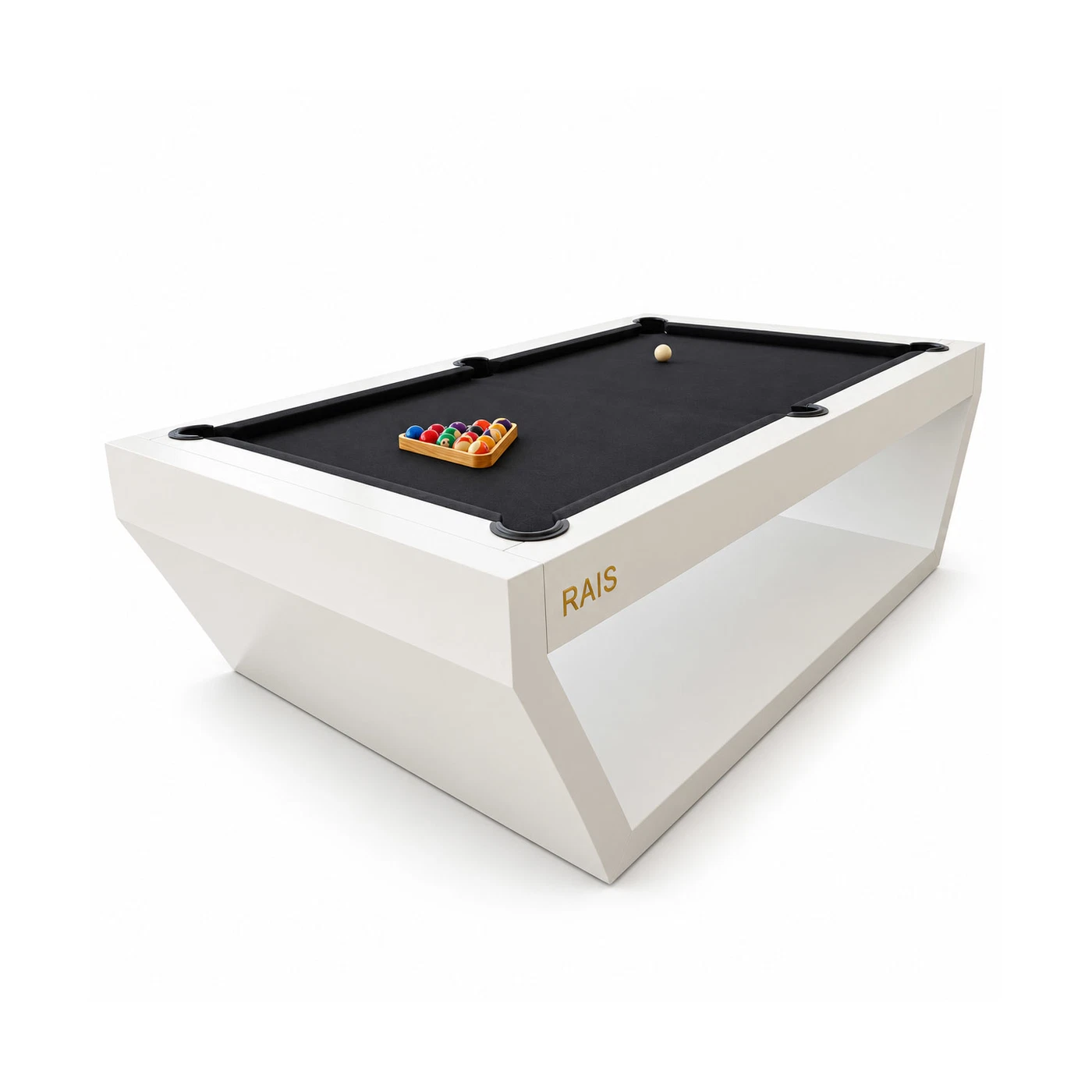 RAIS RS9HE41 9FT Luxury White Billiard Pool Table