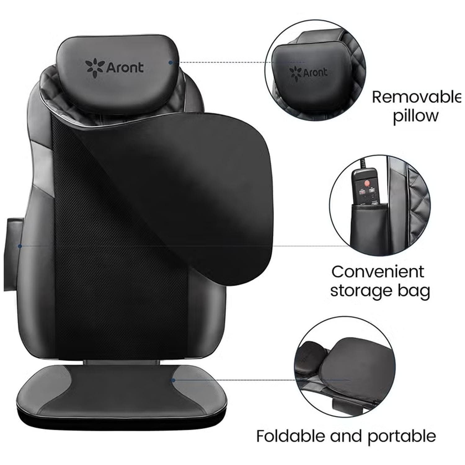 أرونت جهاز مساج الظهر بالحرارة RT2172 - رمادي - Black