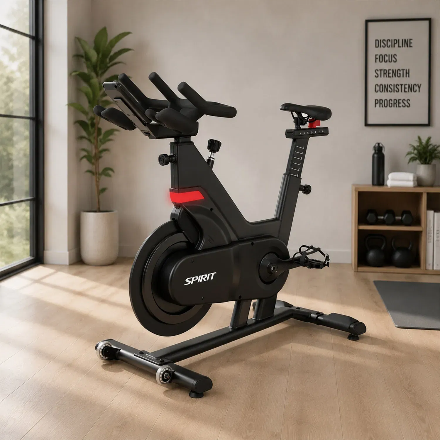 سبيرت فيتنس Commercial SBC900 Indoor Bike with Coaching Light & Console