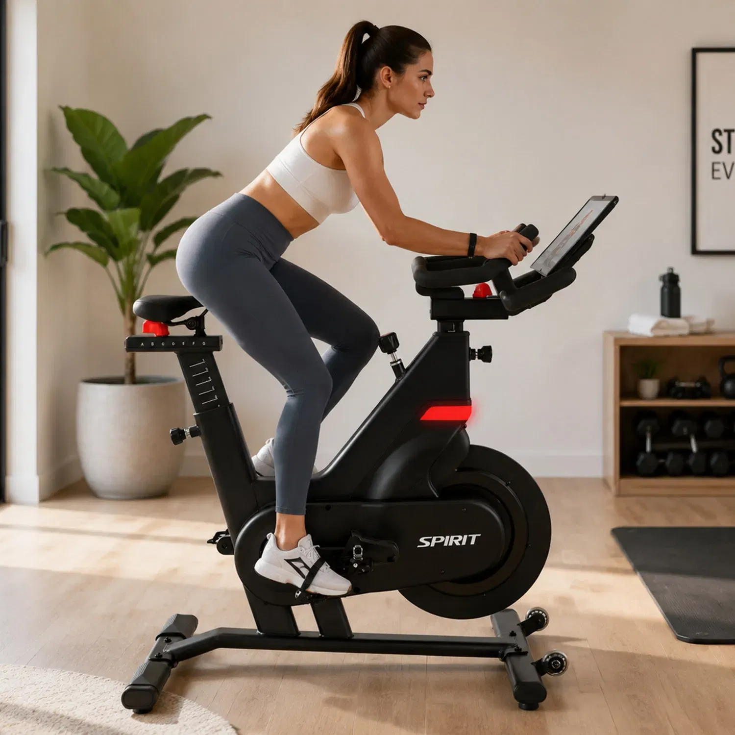 سبيرت فيتنس Commercial SBC900 Indoor Bike with Coaching Light & Console