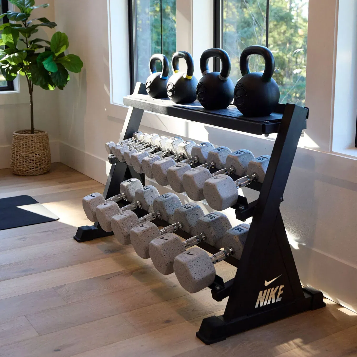 Nike Strength Dumbbell & Kettlebell Storage Rack Black
