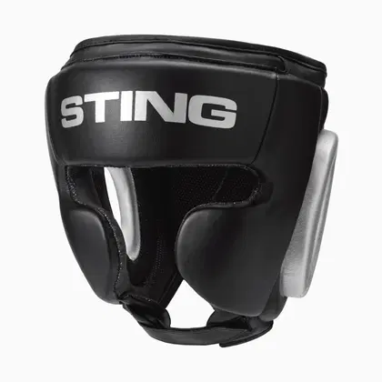 Sting Armalite Full Face Boxing Head Guard - Black / Silver - Extra Large