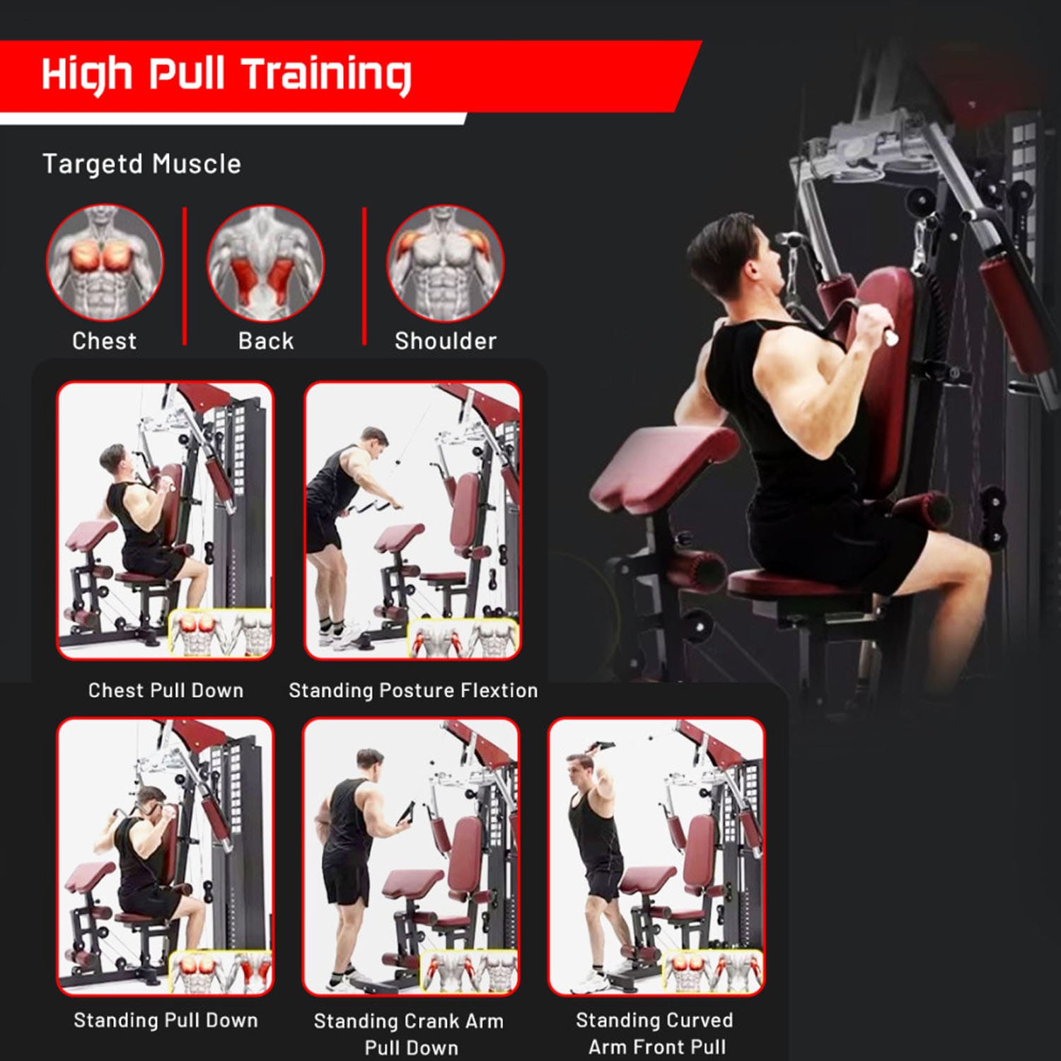 سبارنود للياقة البدنية SHG-11000 صالة ألعاب رياضية منزلية فاخرة متعددة الوظائف 