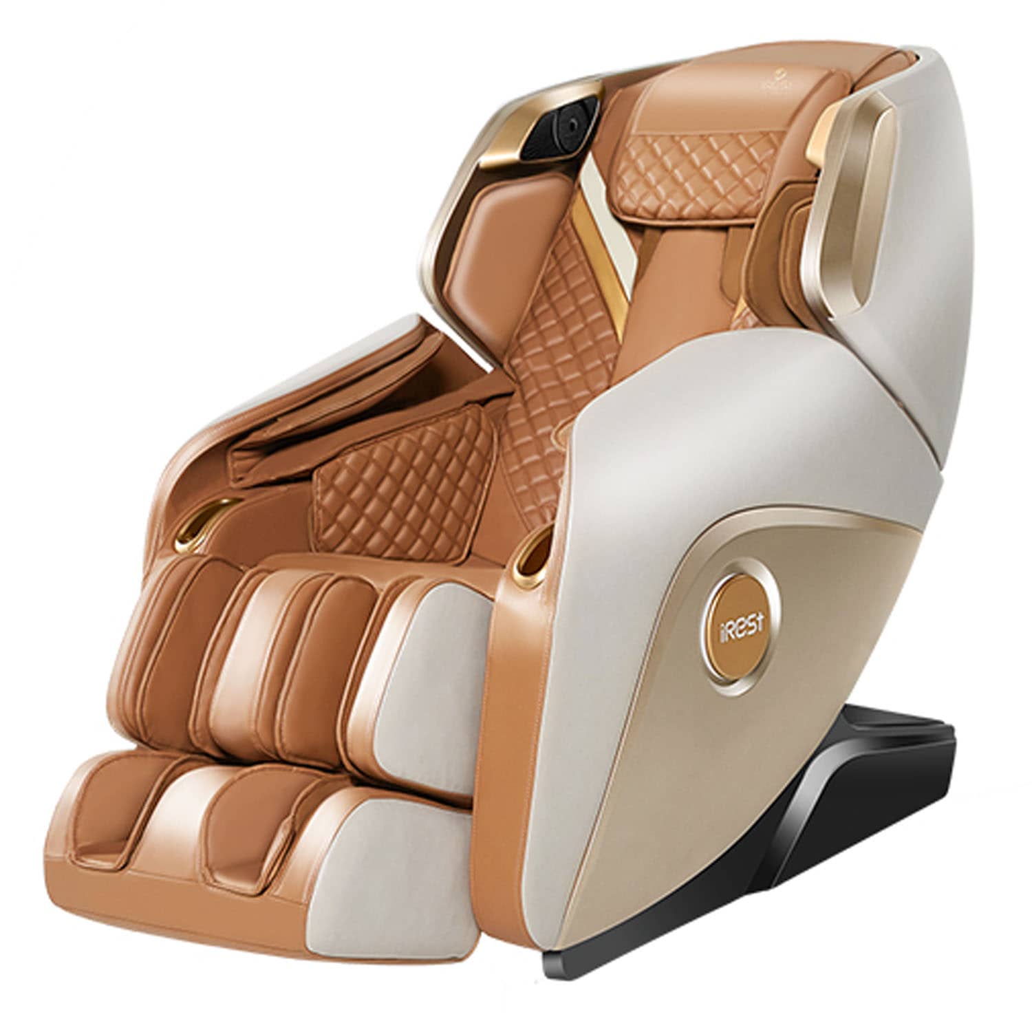 iRest A332S Intelligent Voice Control Massage Chair - Khaki+Brown