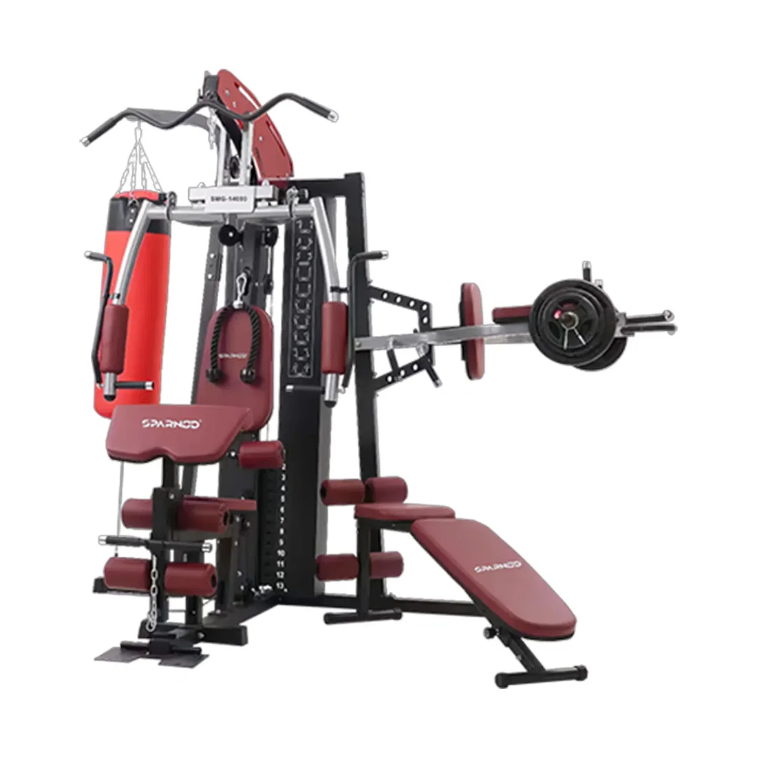 Sparnod Fitness Three Station Multi Function Home Gym