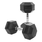 Body Sculpture Hex Rubber Dumbbell With Chrome Handle - 10 Kg - Pair