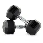 Body Sculpture Hex Rubber Dumbbell With Chrome Handle - 12.5 Kg - Pair