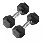 Body Sculpture Hex Rubber Dumbbell With Chrome Handle - 4 Kg - Pair