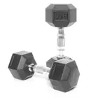 Body Sculpture Hex Rubber Dumbbell With Chrome Handle - 8 Kg - Pair