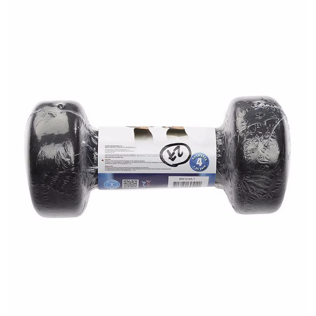 Body Sculpture Dumbbell Black, Neoprene - 4 Kg - Single