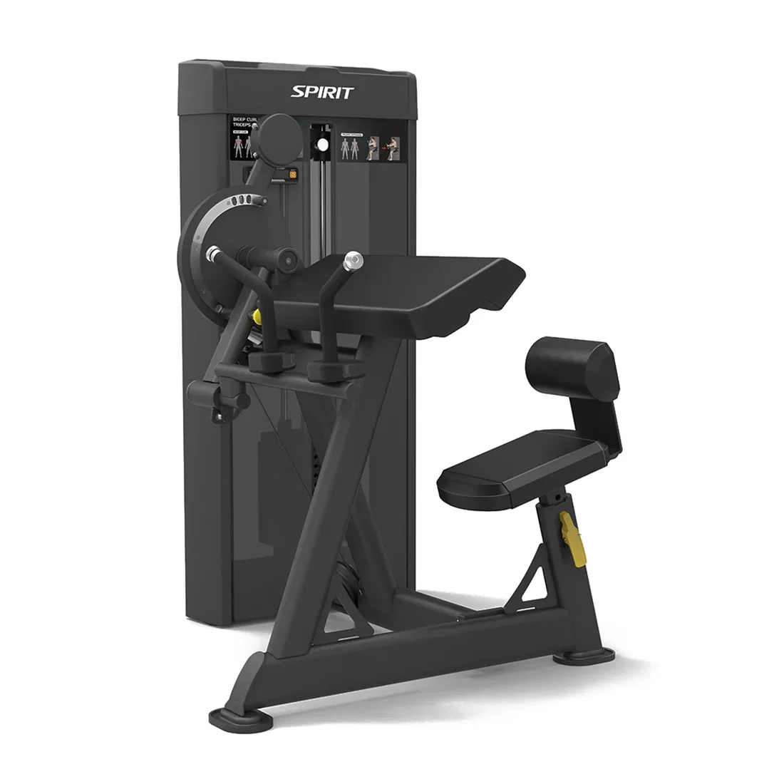 Spirit Fitness Biceps Curl & Triceps Extension – Dual Arm Strength Trainer