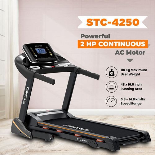 Sparnod Fitness STC 4250 Home Use Treadmill With Hydraulic Folding and AC Motor