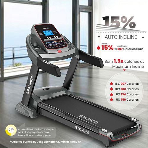 Sparnod Fitness STC-4950 Heavy Duty Commercial Treadmill With 4.5 HP AC Motor