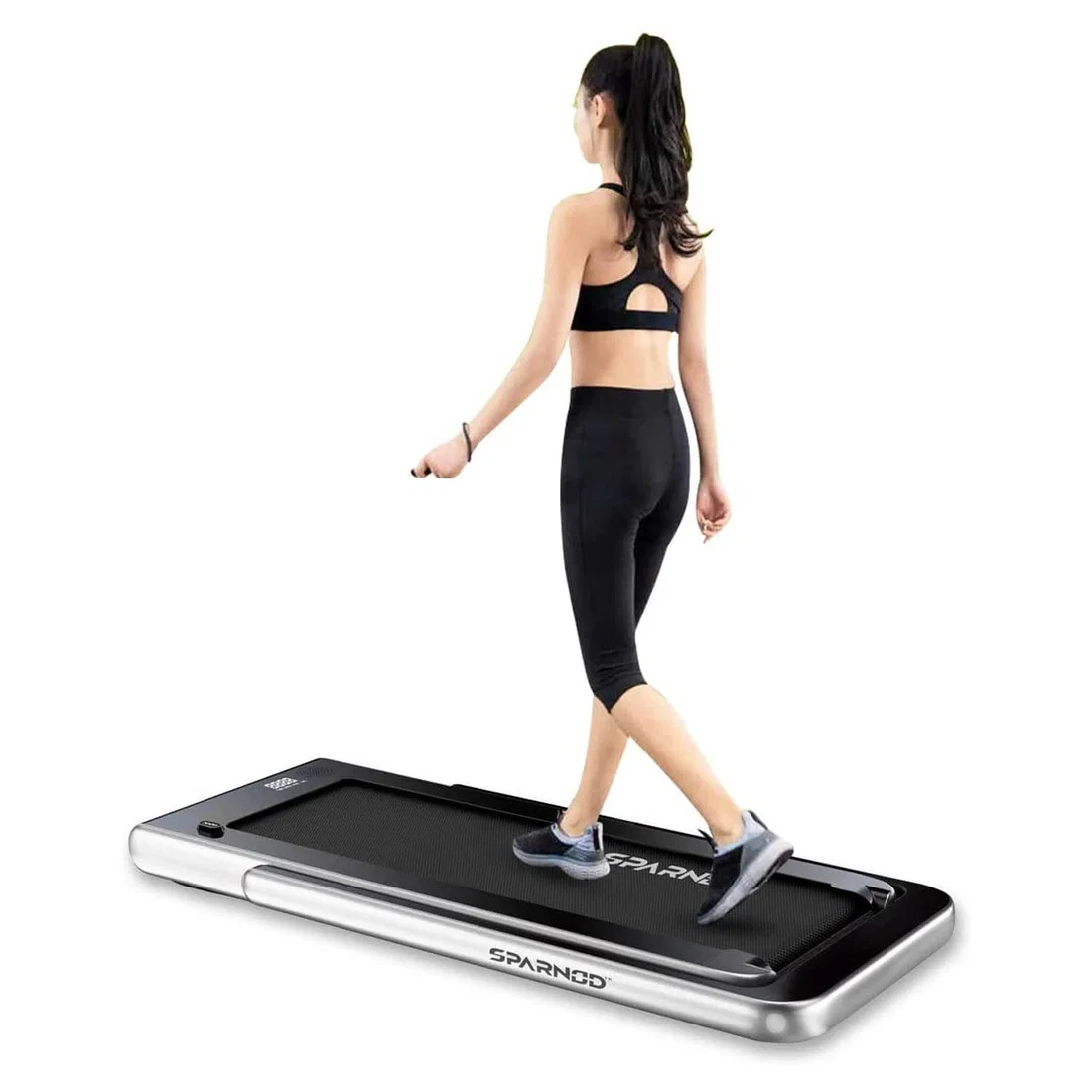 Sparnod Fitness 2 in 1 Foldable Treadmill - 2.25 HP | DC Motor - Grey