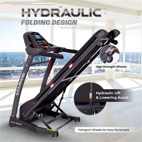 Sparnod Fitness STH-5300 Automatic Home Use Treadmill (5.5 HP Peak Motor)