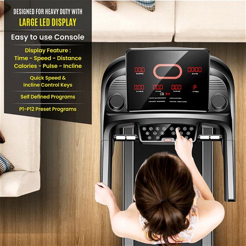 Sparnod Fitness STH-5700 (6 HP Peak) Automatic Treadmill Machine for Home Use with Auto Incline