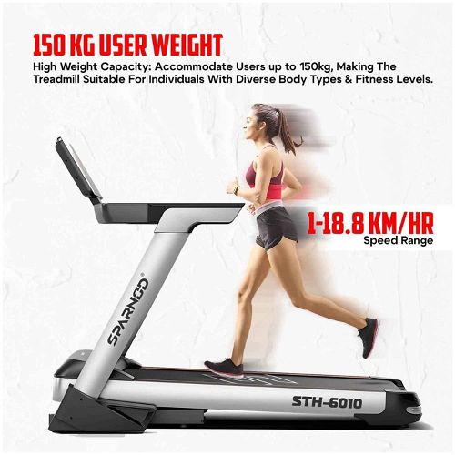 Sparnod Fitness STH-6010 (3 HP DC Motor) 15 Grade Electric Treadmill